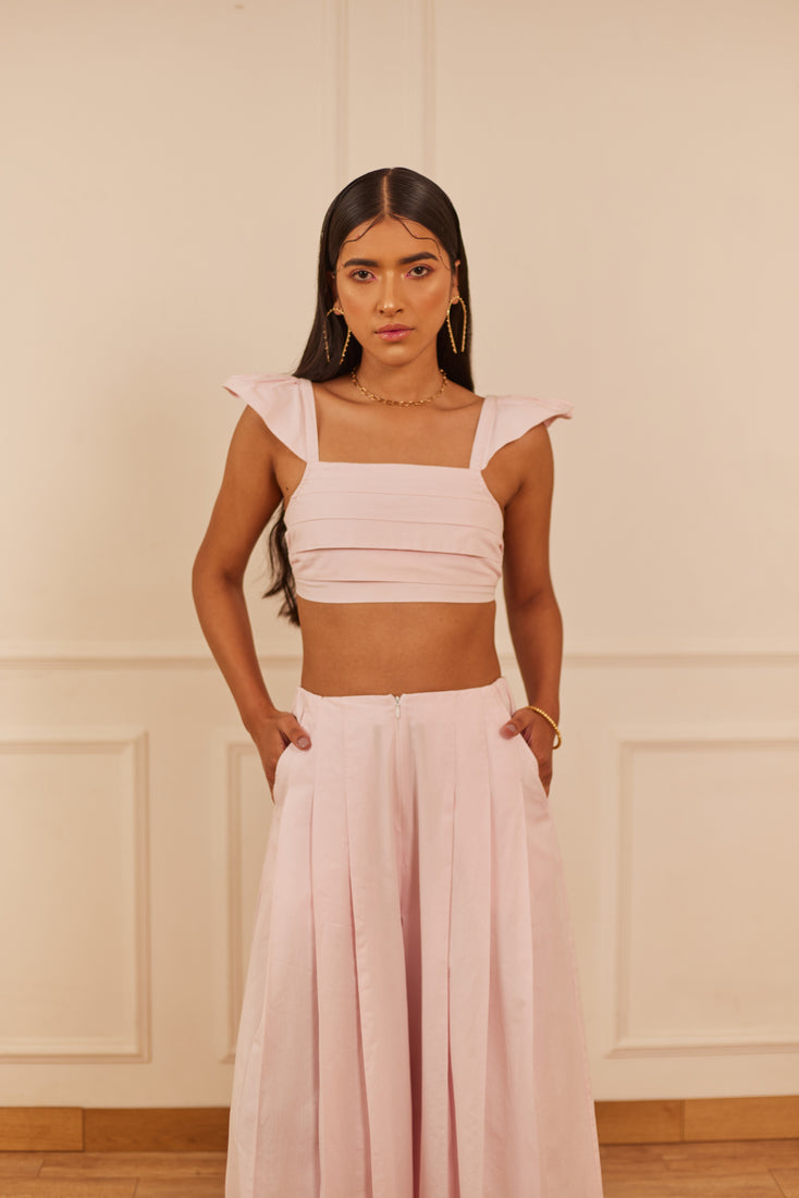 Kamal pleated crop top