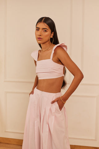 Kamal pleated crop top